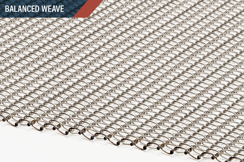 Balanced weave mesh edges.